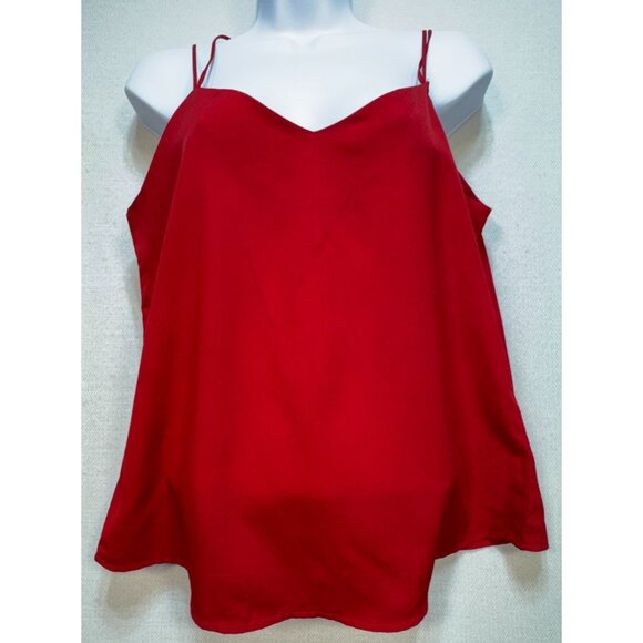Leonisa Women's Cami Tank Top Summer Size S Red Solid Sleeveless Lightweight - Picture 1 of 9